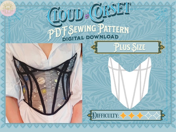 Cloud Corset Sewing Pattern Plus Size Digital Download Sewing