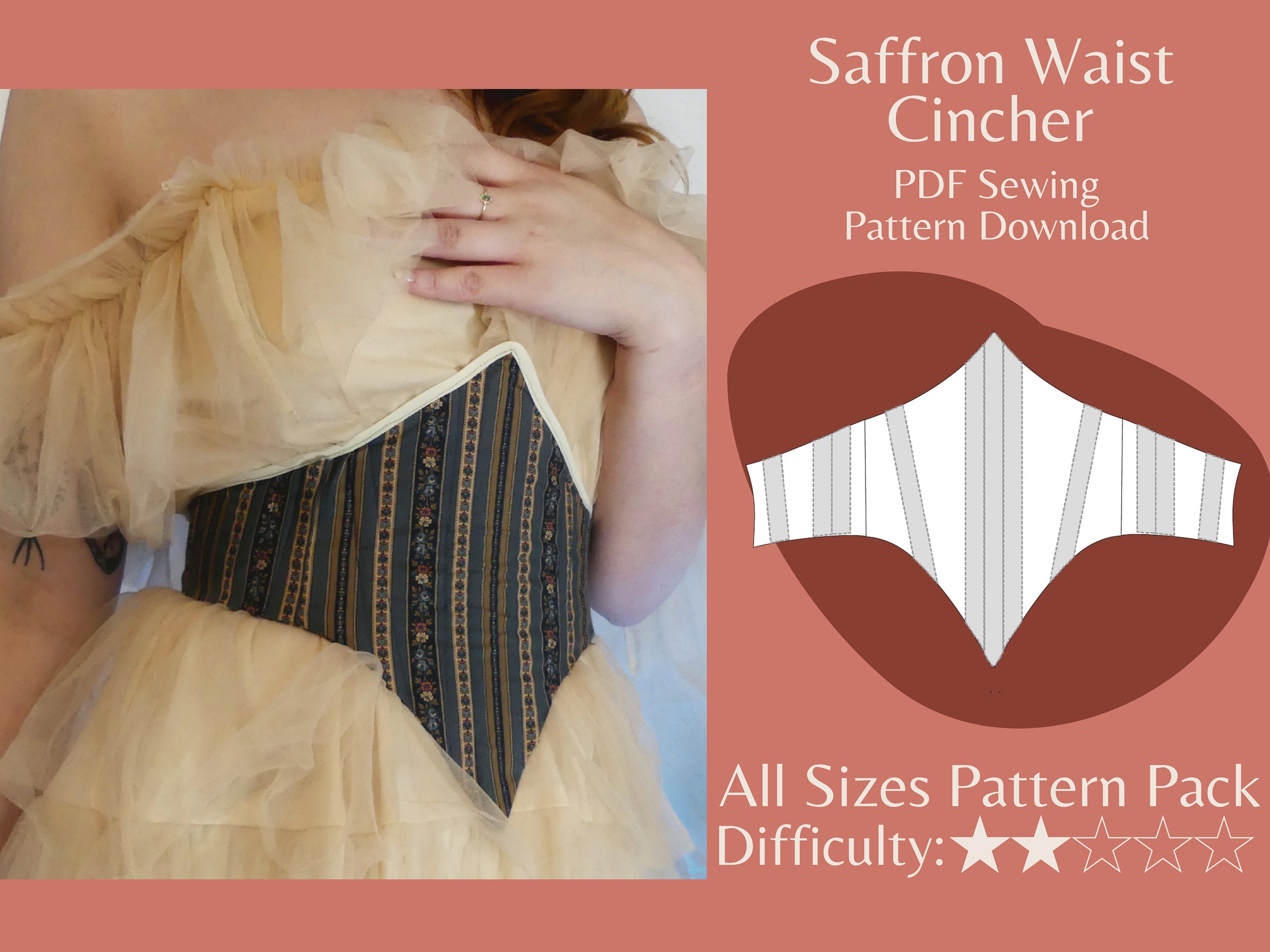 Saffron Waist Cincher Pattern Pack Straight Mid and Plus Etsy