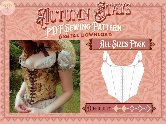 Autumn Stays Sewing Pattern Pack Straight, Mid, and Plus Size Digital  Download Sewing Pattern, Corset Pattern, Cottagecore/renfaire 
