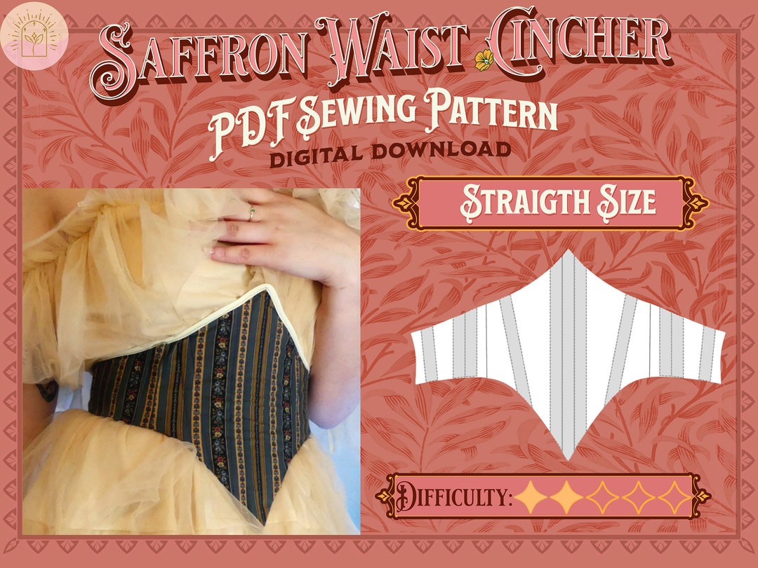 Saffron Waist Cincher Pattern Straight Size Digital Download Sewing