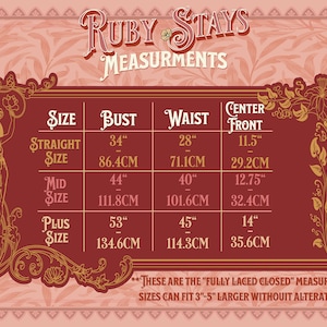 Ruby Ribbon Sizing Ruby Stays Sewing Pattern - Plus Size | Digital Download Sewing Pattern ...