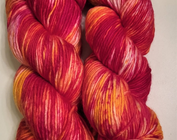 Hand Dyed Yarn - Tequila Sunrise - Superwash Merino Wool DK