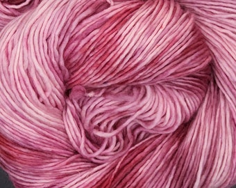 Hand Dyed Yarn - Blushing Belle - Single Ply Fine Superwash Merino DK