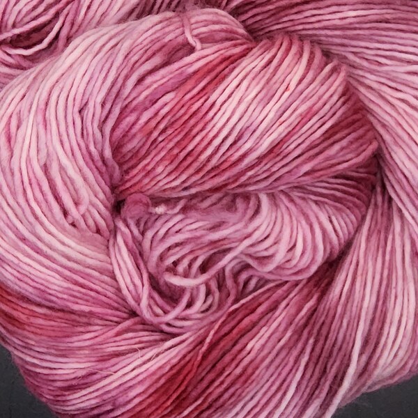 Hand Dyed Yarn - Blushing Belle - Single Ply Fine Superwash Merino DK