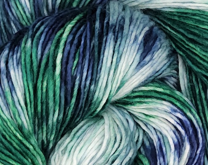 Hand Dyed Yarn - Pine Peak - Single Ply Fine Superwash Merino DK