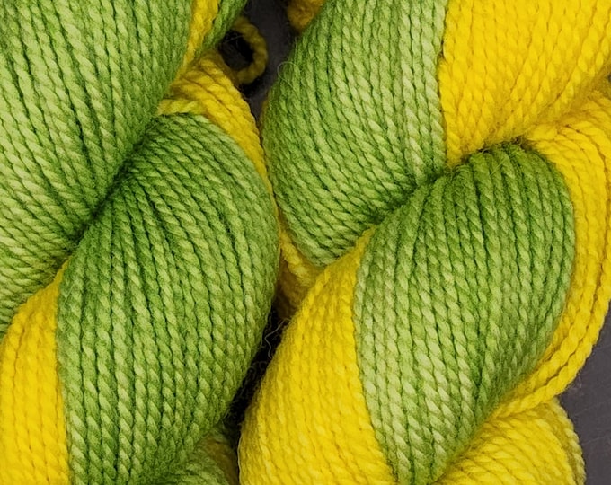 Hand Dyed Yarn - Apple Lemonade - Worsted Merino Alpaca Blend Yarn