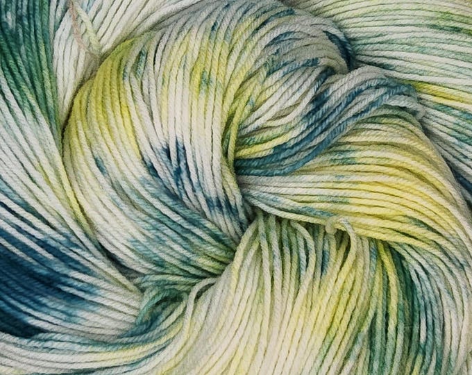 Hand Dyed Yarn - Teal Sprite - Merino Yak Blend Sock Weight Yarn