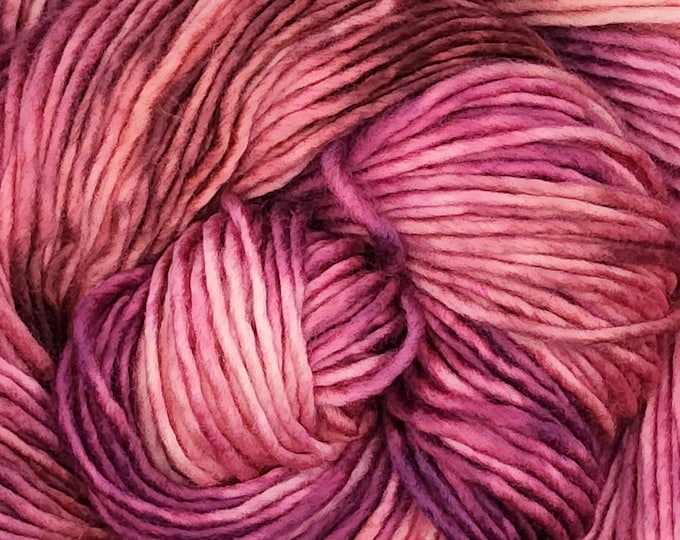 Hand Dyed Yarn - Cherry Wine - Single Ply Merino DK Yarn