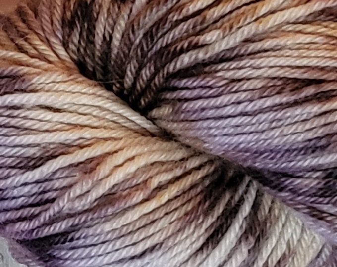 Hand Dyed Yarn - Fudge Ripple - 100% Superwash BFL Wool DK