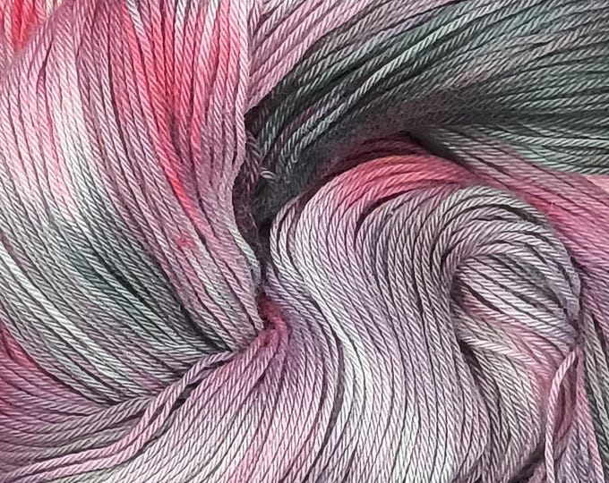 Hand Dyed Yarn - Pink Smoke - Organic Cotton Sock Weight Yarn
