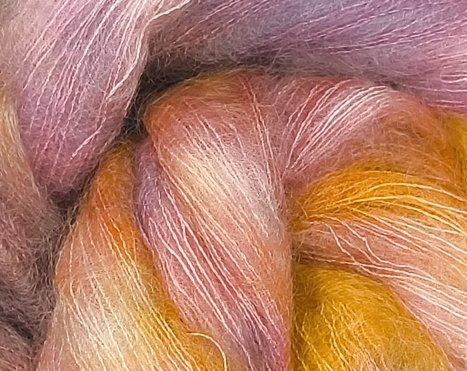 Hand Dyed Yarn - Fall Festival - Mohair Silk Lace Weight Yarn