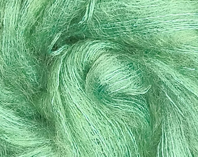 Hand Dyed Yarn - Greenery - Mohair Silk Blend Lace Weight Yarn