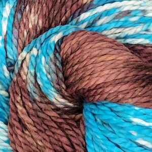 Hand Dyed Yarn - Turquoise Tree - Superwash Bulky Weight Merino Yarn