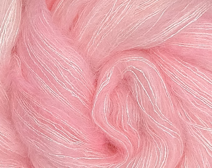 Hand Dyed Yarn - Candy Fluff - Mohair Silk Blend Lace Weight Yarn