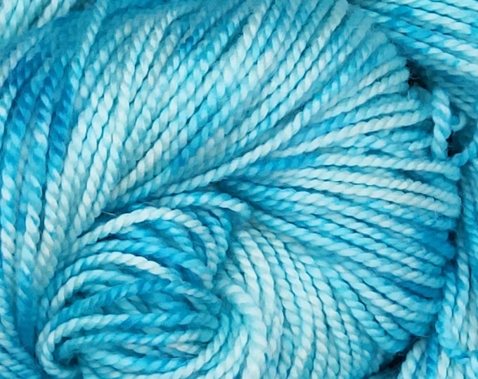 Hand Dyed Yarn - Blue Morning - Worsted Merino Alpaca Blend Yarn