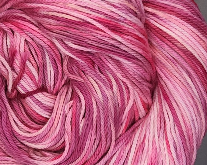 Hand Dyed Yarn - Swirled Berries - 100% Organic Cotton DK Yarn