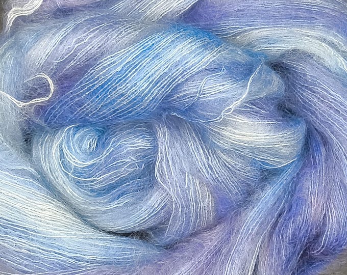 Hand Dyed Yarn - Heavenly - Mohair Silk Blend Lace Weight Yarn