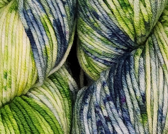 Hand Dyed Yarn - Apple Bottom Jeans - Superwash Merino DK Yarn