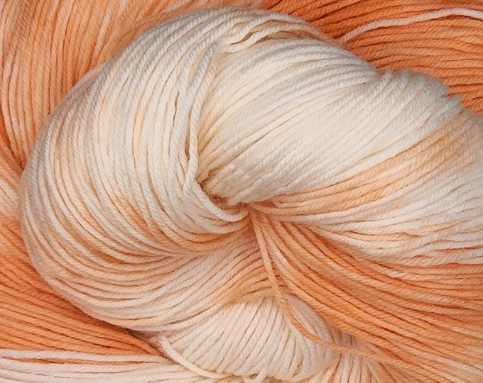 Hand Dyed Yarn - Spiced Orange Creme - Sock Weight Merino Nylon Blend Yarn