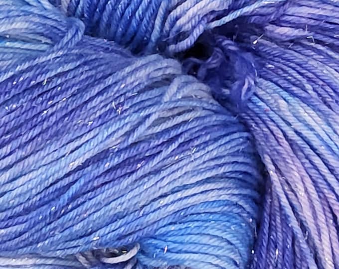Hand Dyed Sparkle Yarn - Mystical Mermaid - Superwash Fine Merino Nylon Stellina Blend Sock Yarn