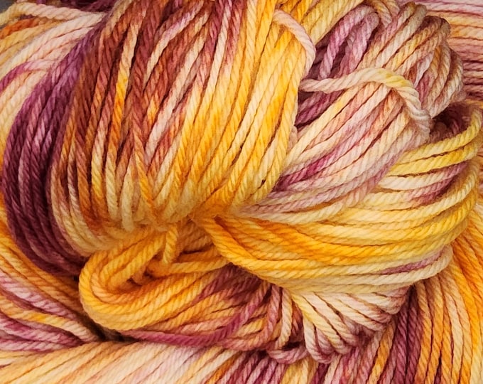 Hand Dyed Yarn - Golden Bloom - Worsted Merino