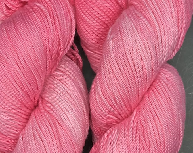 Hand Dyed Yarn - Peppermint Taffy - Organic Cotton DK Weight Yarn