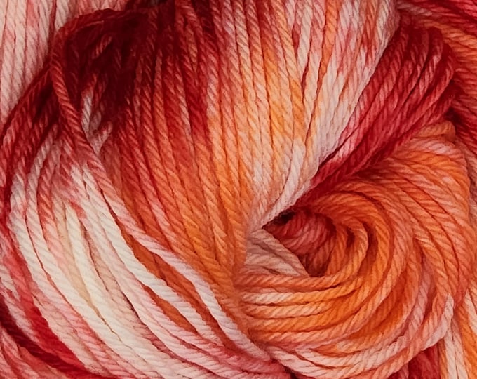 Hand Dyed Yarn - Heat - Worsted Fine Superwash Merino Wool Yarn