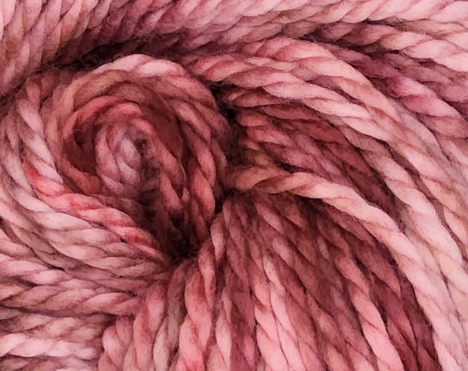 Hand Dyed Yarn - Rosy Sands - Bulky Superwash Merino Wool Yarn