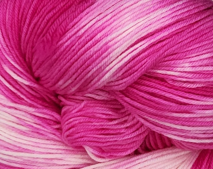 Hand Dyed Yarn - Magnetic Magenta - Sock Weight Merino Nylon Blend Yarn