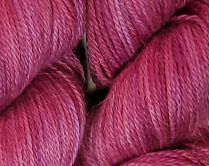 Hand Dyed Alpaca Yarn - Crushed Garnet - 100% Baby Alpaca Sport