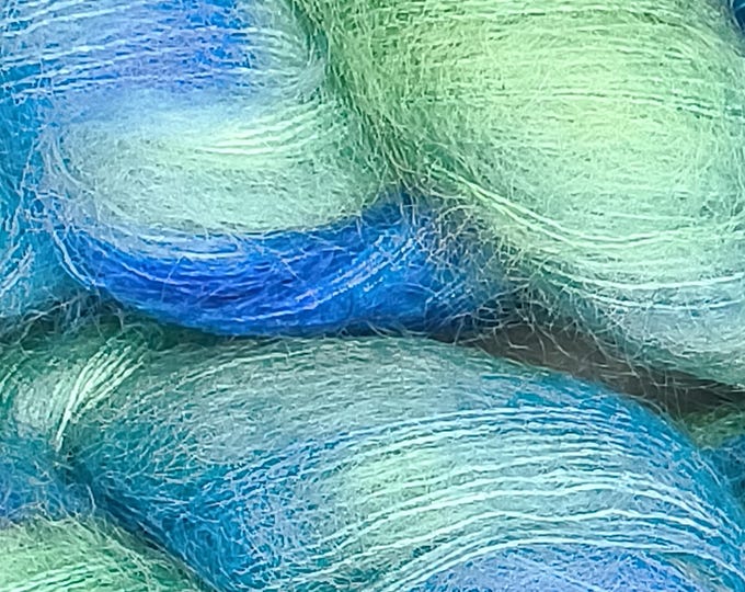Hand Dyed Yarn - Miners Jewels - Mohair Silk Blend Lace Weight Yarn