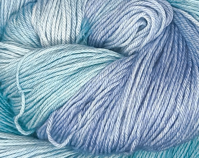 Hand Dyed Yarn - Teal Stonewash - Cashmere Blend Sock Weight Yarn