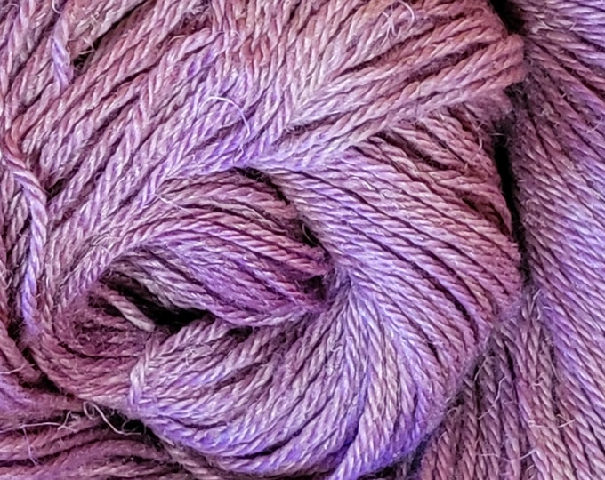 Hand Dyed Organic Yarn - Vintage Mauve -  Wool Linen Blend DK