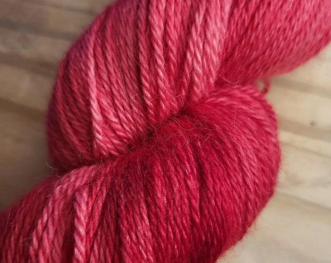 Hand Dyed Alpaca Yarn - Ruby - Sport Weight