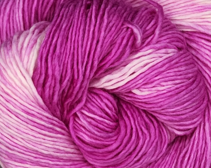 Hand Dyed Yarn - Hibiscus Swirl - Single Ply Merino DK Yarn