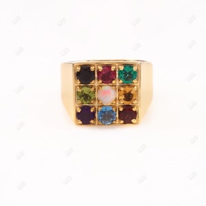 Lab Multi Ring, gold Plated Colorful ring , day gift ring boy friend ring Anniversary ring son gift Ring Promise Ring husband gift ring