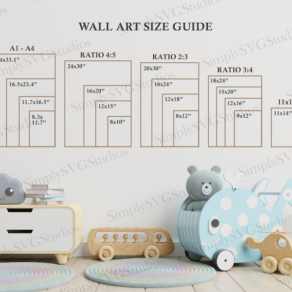 Baby Room Wall Art Size Guide For Your Etsy Store.  Boost Sales On Your Digital Prints With This Poster Sizing Guide