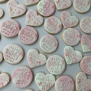 Personalised birthday biscuits party favours sugar cookie