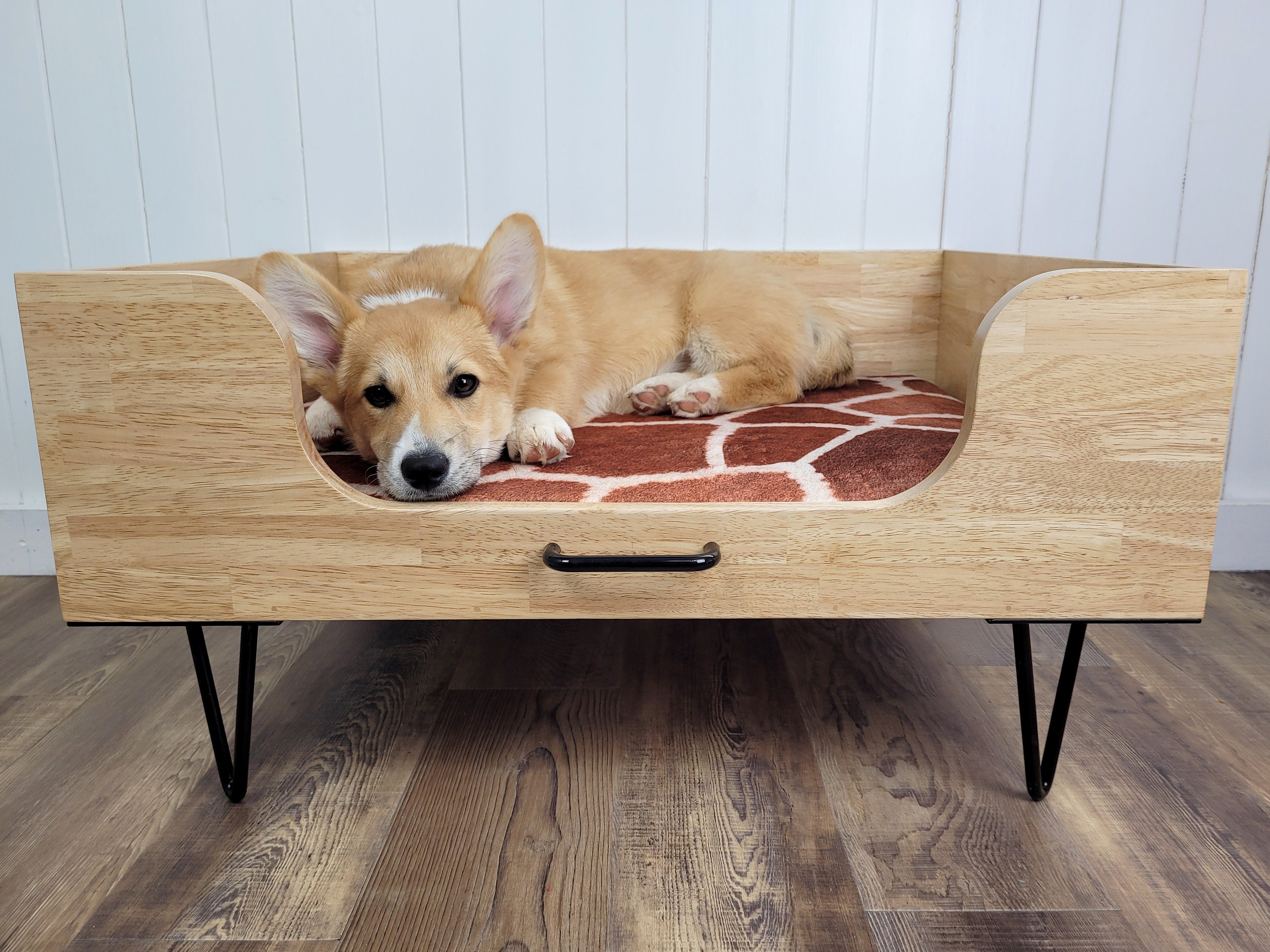 Toutounier Citadin avec Coussin Girafe | Panier Pour Chien de Luxe/Original Chic