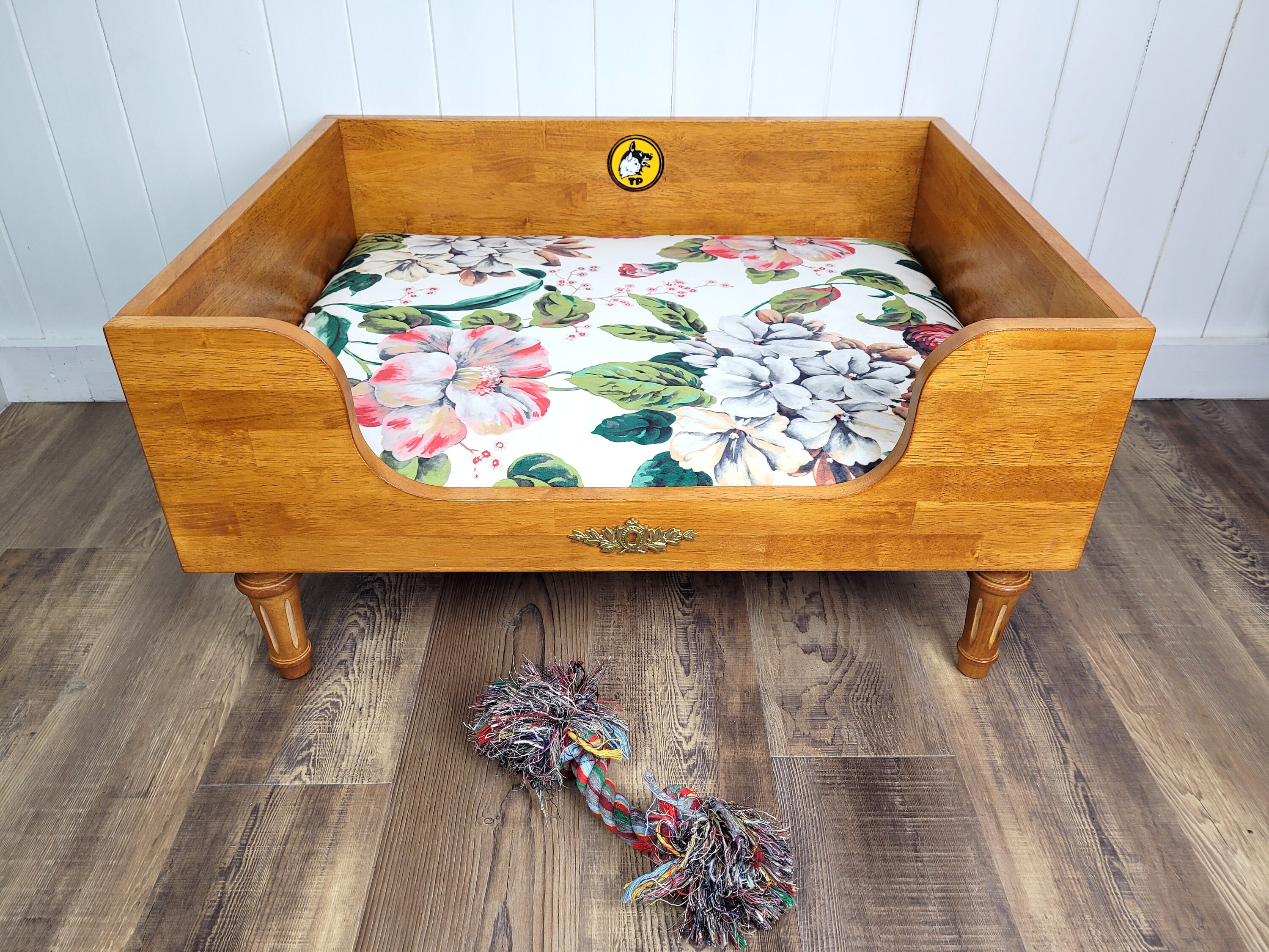 Toutounier Aristocrate avec Coussin Fleuri Cottage | Panier Pour Chien de Luxe/Original Chic