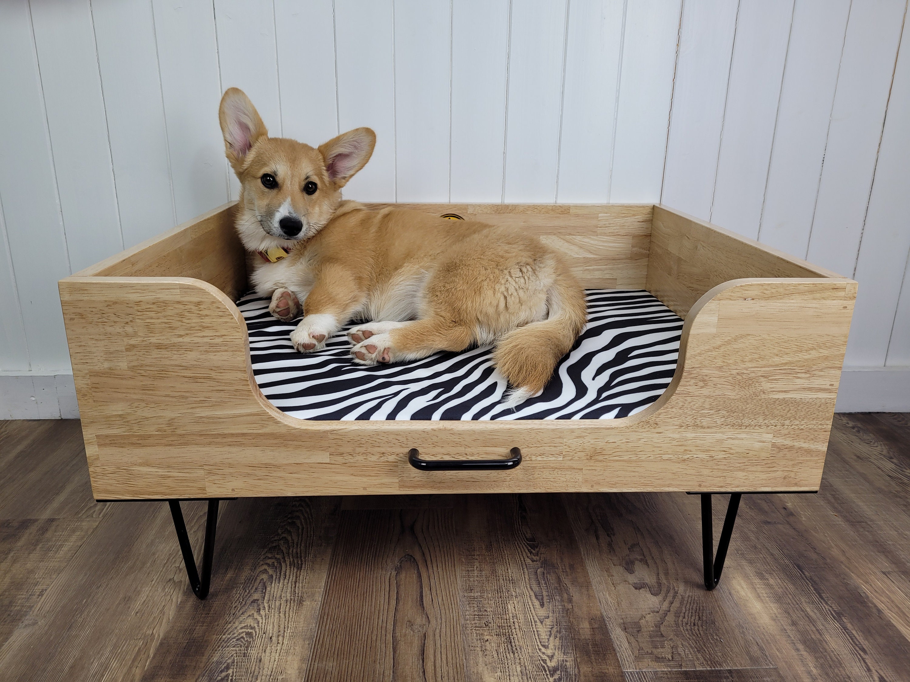 Toutounier Citadin avec Coussin Zèbre | Panier Pour Chien de Luxe/Original Chic