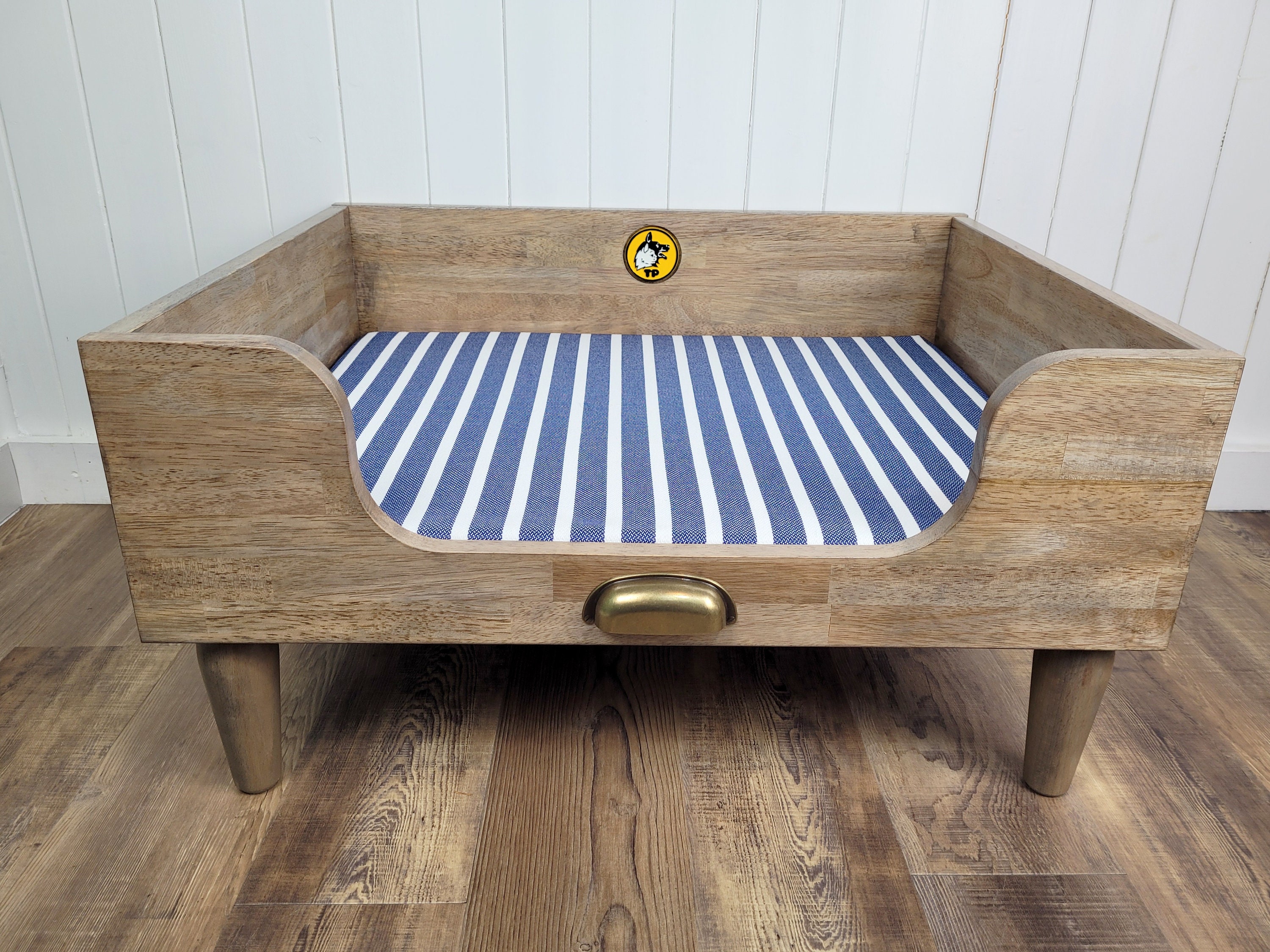 Toutounier Matelot avec Coussin Rayé Bleu | Panier Pour Chien de Luxe/Original Chic