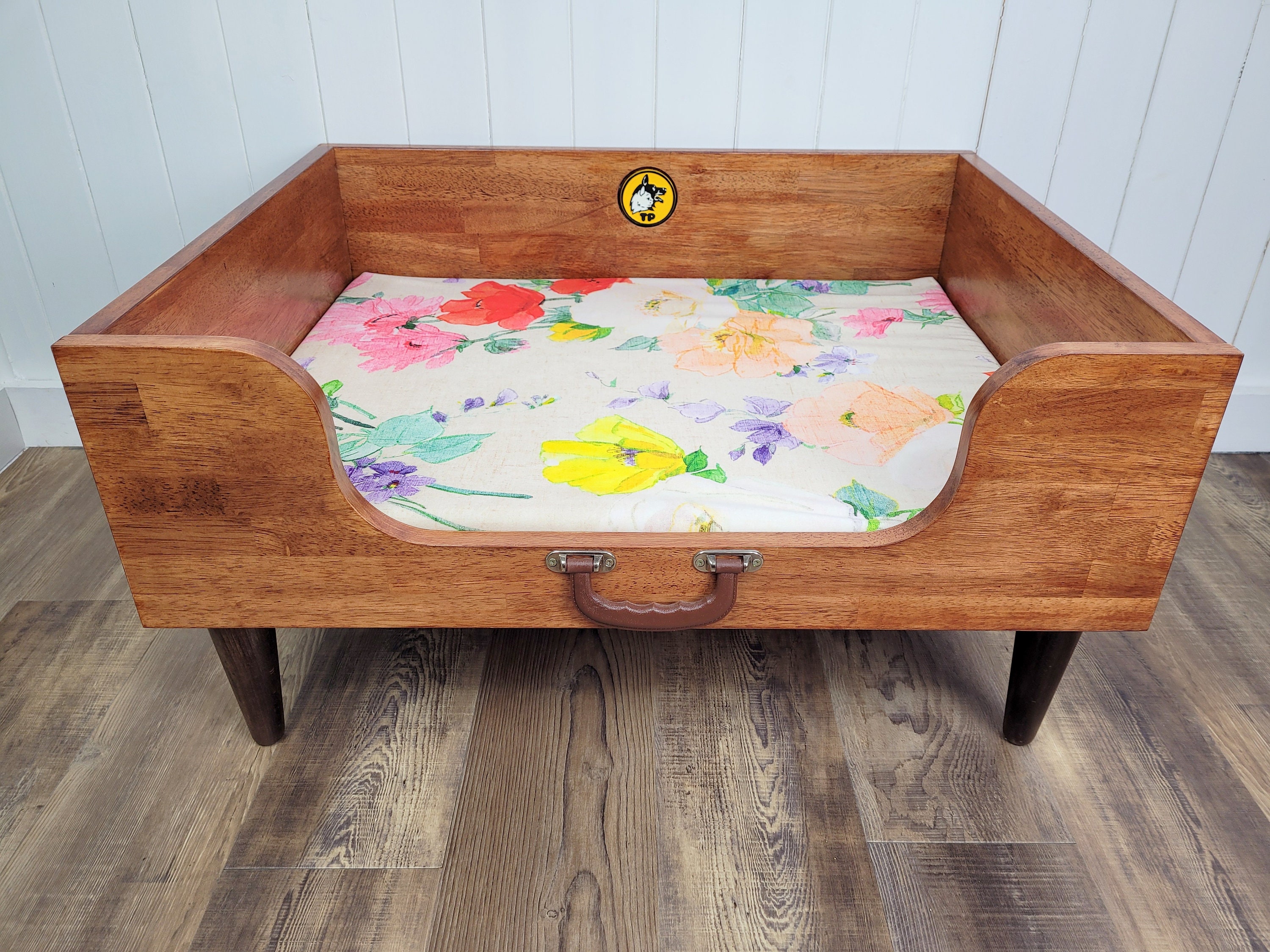 Toutounier Campeur avec Coussin Coquelicot | Panier de Luxe Pour Chien/Original