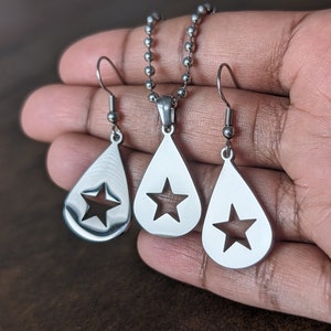 Conan Gray Solid Stainless Steel Found Heaven Star Earrings Hanging Drop Pendants Never Ending Song Design Copy Gift Jewellery Guitar Pick image 1