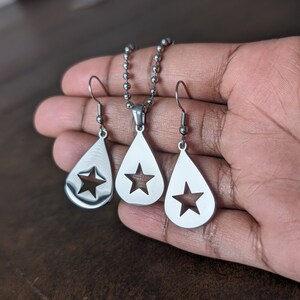 Conan Gray Solid Stainless Steel Found Heaven Star Pendant and Ball Chain Never Ending Song Design Copy Gift Jewellery Guitar Pick image 6