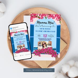 Mamma Mia birthday party invitation templates