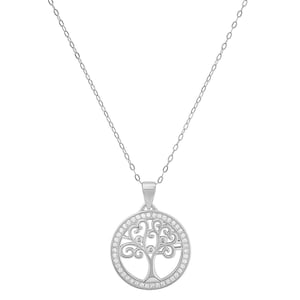 Pendant Necklace For Women | Tree of Life Diamond CZ Pendant Necklace For Girls | 925 Sterling Silver For Ladies | Gold Over Silver Necklace