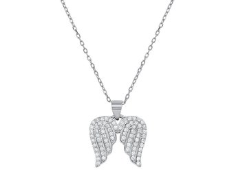 Angel Wings Pendant Necklace For Women | Diamond CZ Angel Wings Pendant Necklace For Girls | 925 Sterling Silver Necklace For Ladies