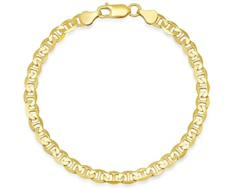 Mens 8.5" THICK/WIDE Italian Mariner Chain Bracelet - 925 Italy