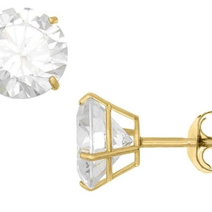 Gold Stud Earrings For Women | 10k Solid Gold Stud Earrings For Girls | 10k Gold Earrings For Ladies | 4mm | 6mm | 8mm